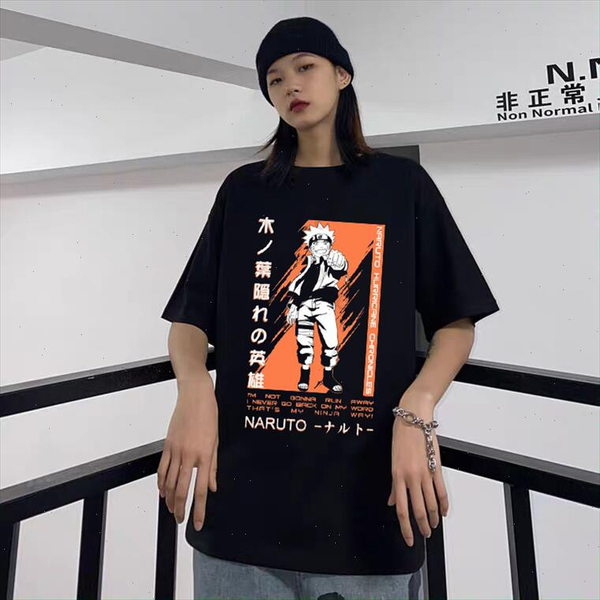 

naruto harajuku anime t shirt sasuke punk cartoon t shirt casual cool street clothing couple hip hop short sleeve female, White