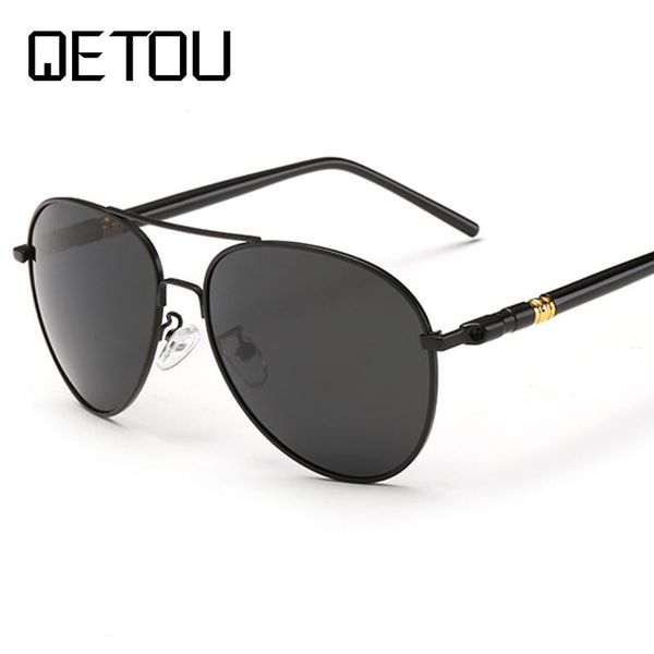 

qetou men's polarized sunglasses metal alloy driving glasses 100% uv400 protection goggles eyewear male pilot style frog mirror, White;black