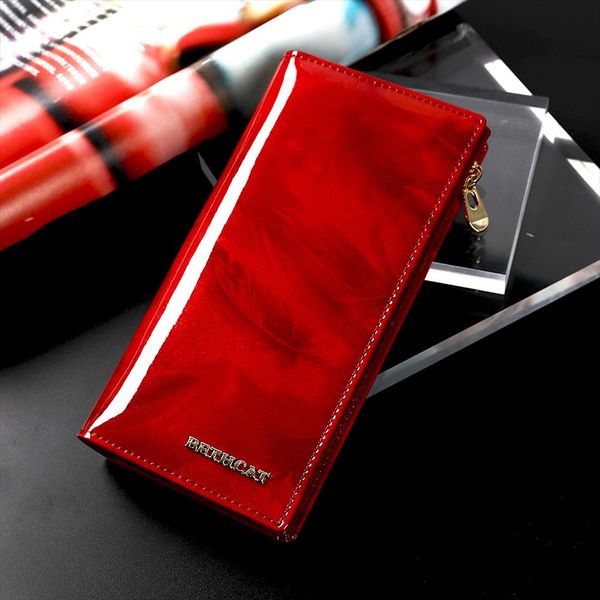 

натуральная кожа женщины кошелек женский клатч кошельки id карты держатель длинные леди кошелек для монет кошельки женщины деньги сумка, Red;black