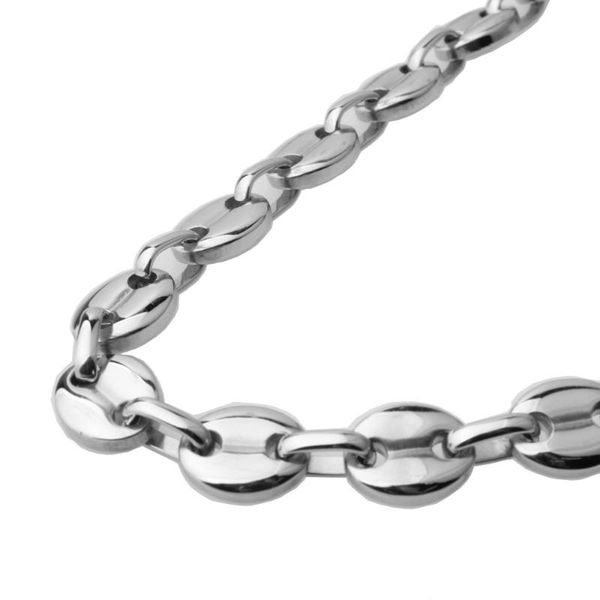 

7/9/11mmwide fashion jewelry silver color polished stainless steel mens womens coffee beans chain necklace or bracelet 7-40" hot