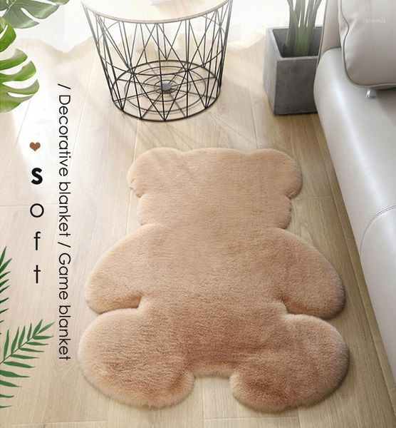 

carpets bear rug super soft silk carpet indoor modern living room bedroom antiskid 60cm *80cm mat gray white brown children1