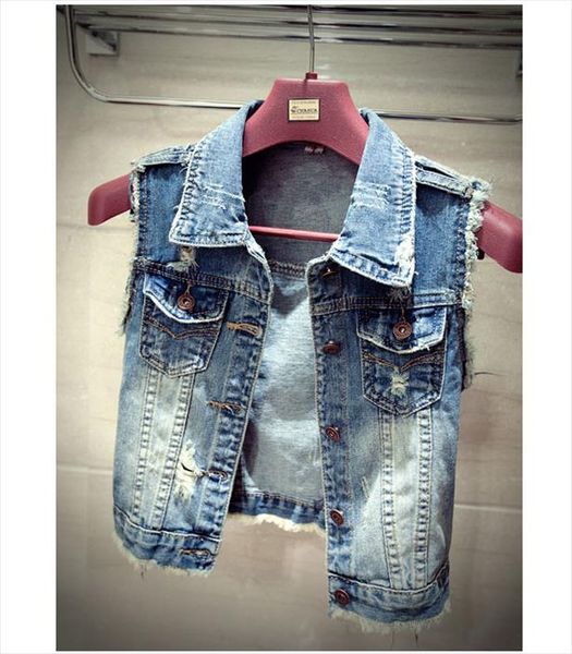 

jeans vest women spring summer fashion streetwear sleeveless denim jacket coat vests ladies casual vintage jeans outwear mujer, Black;white