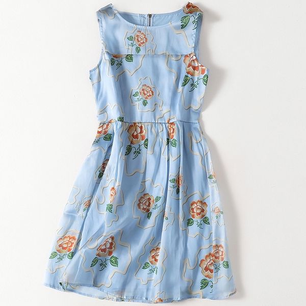 

2020 dress new rural female long printed silk s4jm, Black;gray