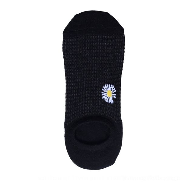 

vywpb light socks daisy mesh sockssilicone do sockscotton boat korean style socks summer color silicone non-slip invisible thin children inv, Black