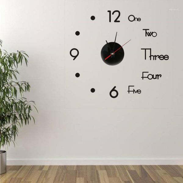 

creative 3d acrylic digital wall clock home decoration diy clock mute wall sticker1