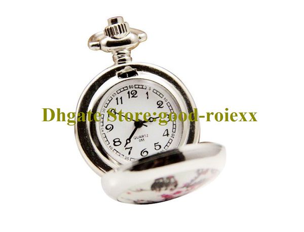 Estilo Versão Esmalte Mulheres Relógio de Bolso Colar Acessórios Camisola Senhoras Senhoras Pendurado Mens Quartz Pocket Relógios A00055