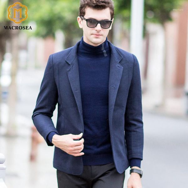 

macrosea men's winter jackets mandarin collar men's woolen over coat fashion design casual trench coat1, Black