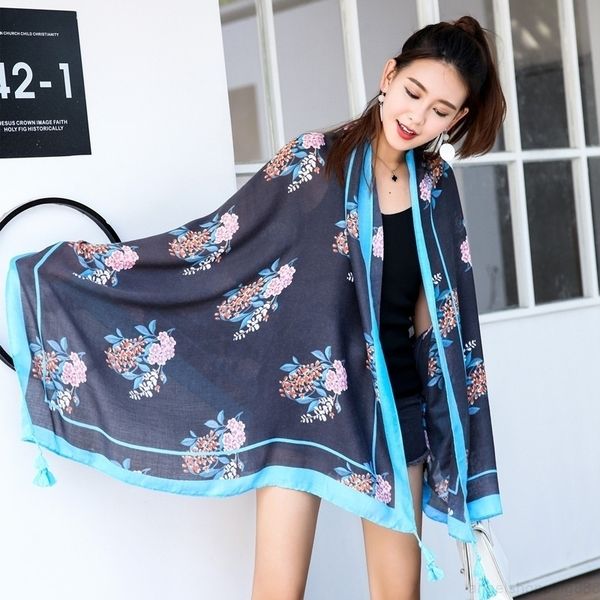 

new ethnic style towel cotton and linen sun-resistant scarf blanket summer beach women sarong wrap tassel shawl 2019