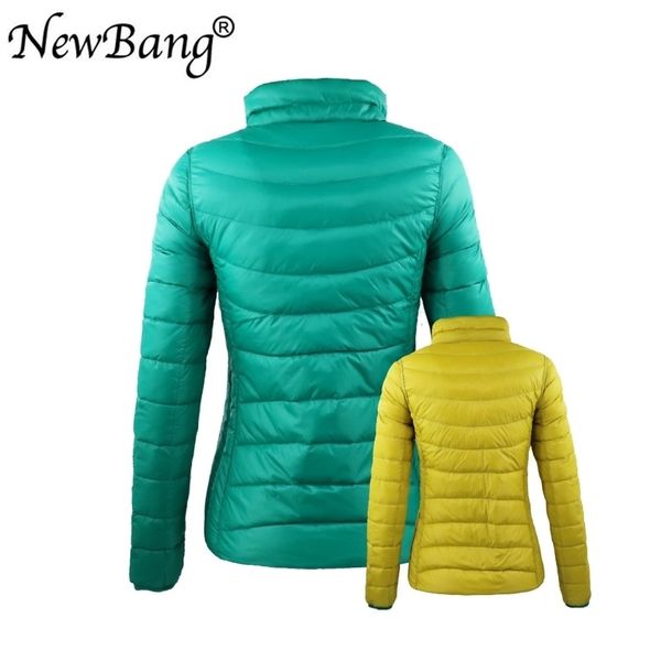 

newbang 4xl 5xl 6xl women's down coat ultra light down jacket women with carry bag travel double side reversible jackets plus 201103, Black