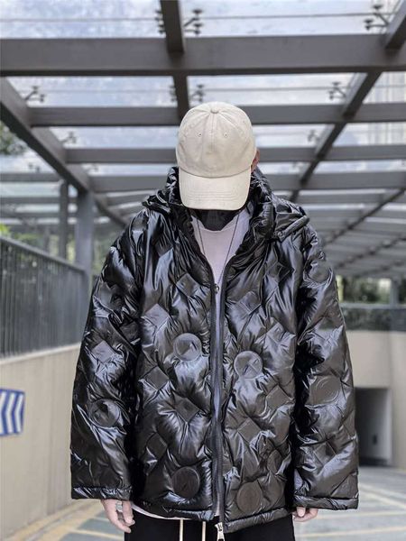 

winter men's fashion new down jacket hooded waterproof casual men's long sleeve warm thick coat men's down coat size m, Black