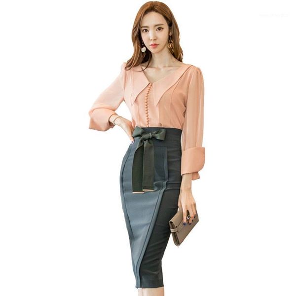 

skirts 2021 fashion elegant women's pencil skirt bowknot high waist knee length work office bodycon skirt1, Black