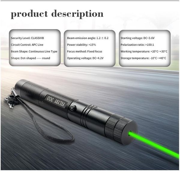 

10000m 532 nm green laser pointer powerful lazer 303 sight device focus burning flashlight camping tools laser p qylluw