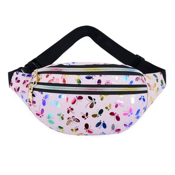 

new colorful waist bag for women style belt bag laser print crossbody female waist pack travelling mobile phone bags case