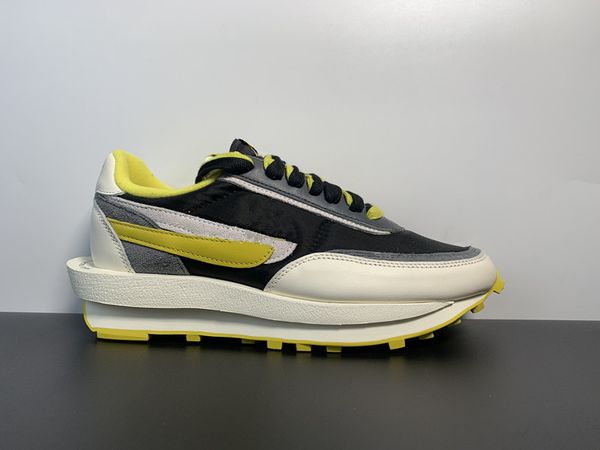 

running shoes summit white/black grey-yellow sacais lvd waffle daybreak casual sportswear shoes nylon upper rubber outsole size eu36-46 inst