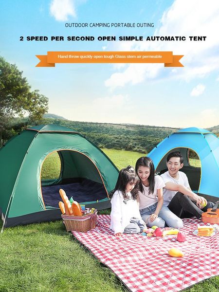 

tents and shelters instant -up tent 3-4 person ultralight camping for outdoor hiking family travel picnic anti-mosquito anti-uv shelter
