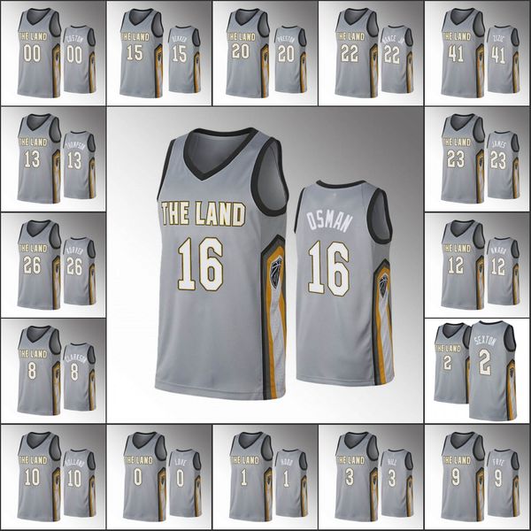 

cleveland cavaliers men lebron james sam dekker billy preston kevin love channing frye nba gray custom jersey, Black