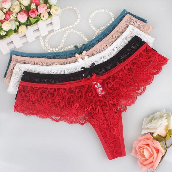 

1pcs women low waist lace underwear lace floral thong g-strings hollow out thong panties lingerie summer nightwear1, Black;pink