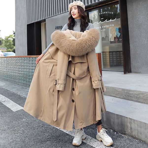 

down 20 winter women's x-long parka mujer cotton quilted woman wool lining plus size jacket 59ni, Black