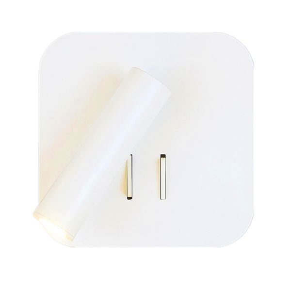 Luzes de parede Topoch para lâmpada de quarto com luz de fundo integral 6W e luz de leitura 2W dupla comutação preta fosca/branca/níquel montagem horizontal ou vertical decoração de casa