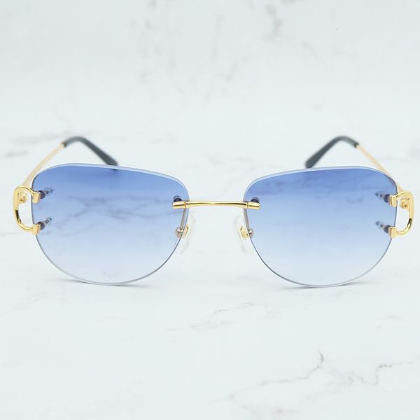 

2021 new vintage sunglasses mens brand designer festival decoration fashionable glasses metal rimless oval sun shades for women o7cv, White;black
