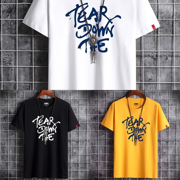 

lb0av 2020 лето новый футболка футболка моды случайные мужские короткий рукав корейский половина рукав 6056-чай 2020 лето новый тип моды слу, Blue