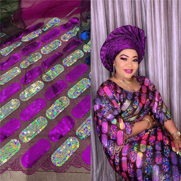 

purple sequence lace african lace fabrics with sequins french tulle mesh sequins fabric for bridal materials apw2858b, Pink;blue