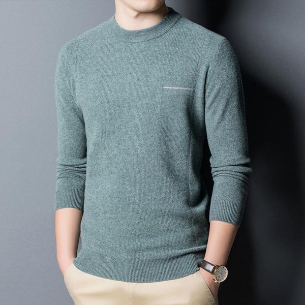 

men's sweaters men 100% wool 2021 autumn winter o-neck man casual knitted pullover sweater s-3xl, White;black