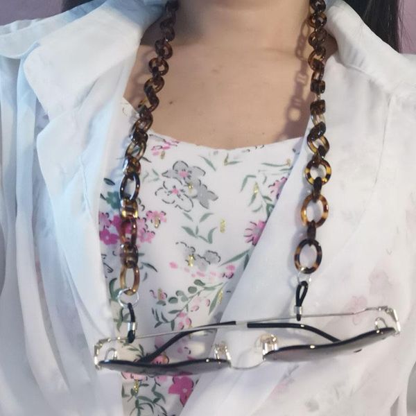 

2020 chic fashion leopard acrylic glasses chain women wide sunglasses lanyards reading glass hanging neck chain eyewear cord h jllgjn