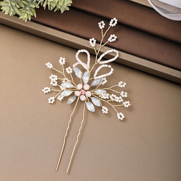 

wedding rhinestone pearl hairpin bridal headpieces accessories pin jewelry woman accessory hairclip ornament, Silver