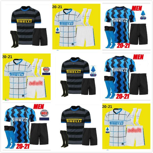 

20 21 inter soccer jersey kits kit + socks milan 2020 2021 лукаку лаутаро алексис эриксен скринар футбольные рубашки униформа, Black;yellow
