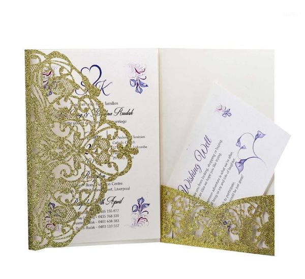 

laser cut lace flower wedding invitation card greeting cards with rsvp cards for wedding party decor supplies1