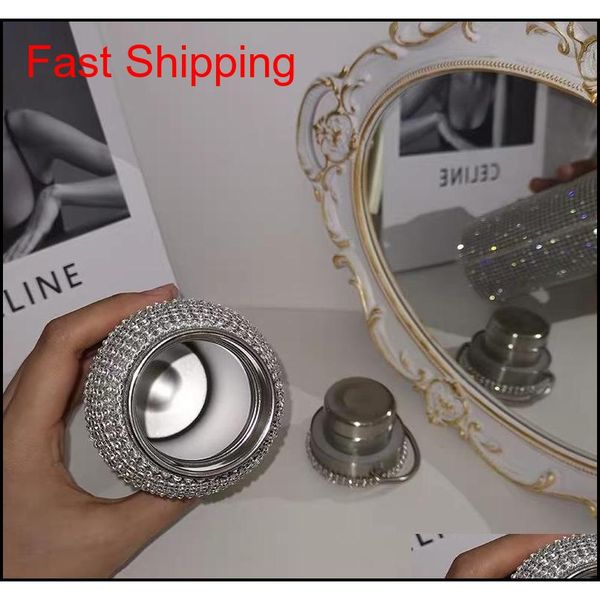 

sparkling high-end insulated bottle bling rhinestone stainless steel thermal bottle diamond thermo silver water bott qylgge bdesports