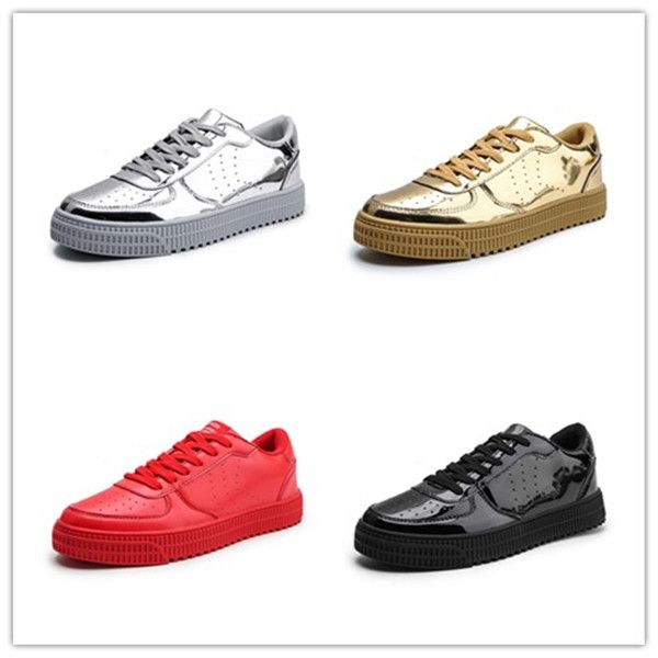 

tennis shoes sneaker buy men lace up shoes leather sports jogging air man sport outdoor zapatos de hombre black red silver gold large size 3