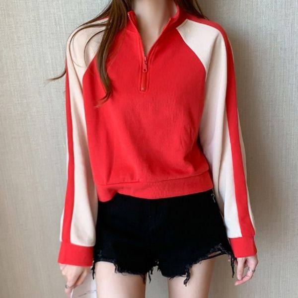 

zbgu4 2020 весной и осенью 8cego молнии свитер женщин корейский стиль моды пальто zippersweater zipperloose 8c досуг студент пальто короткий, Black