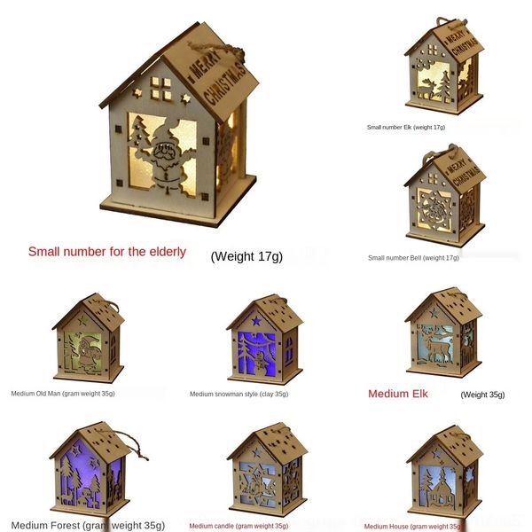 

3ekdw new wooden small house with lights halloween decoration diy creative new wooden house creative with lights halloween decoration small