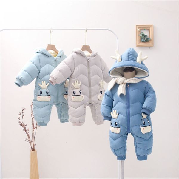 

baby's one-piece down cotton jacket, autumn and winter climbing suit, Black