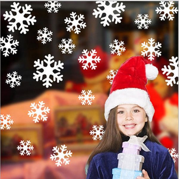 

kids window 27pcs/lot white glass snowflake sticker room christmas wall stickers home decals decoration new year 2021