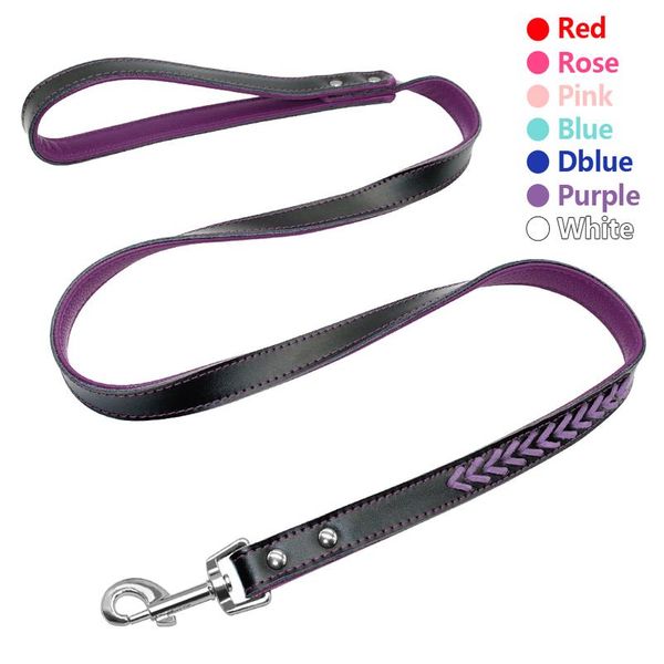 

120cm long braided leather dog leash pet dog leash lead puppy walking training traction rope belt for small med sqcfgq