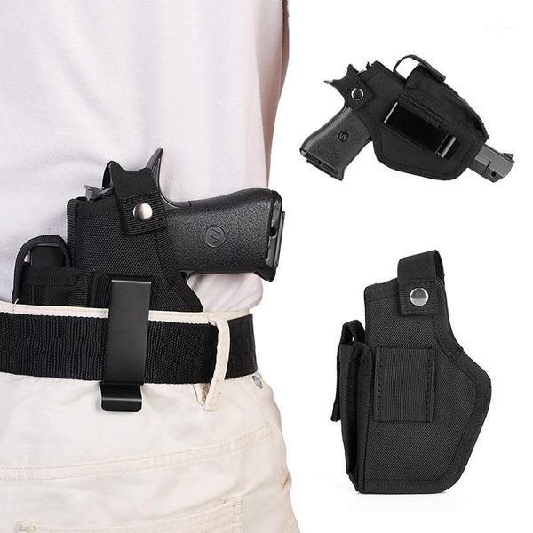 

outdoor bags (tactical) waist belt holster right left handed cuttable (concealed) pistol carry case pouch for magazine1