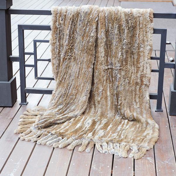 

cx-d-20f natural color new design soft fur winter throw with tassels blanket