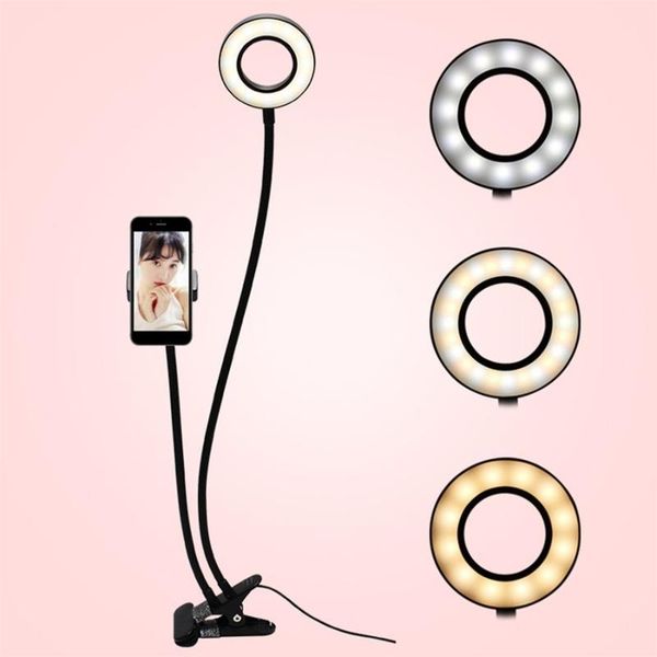 

6 inch selfie ring light lamps with cellphone holder stand- ring light 4 inch stand for live stream makeup