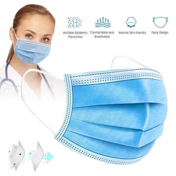

loop elastic with ear face masks stockdisposable in 3 ply breathable and comfortable for blocking dust air pollution protection pack 02