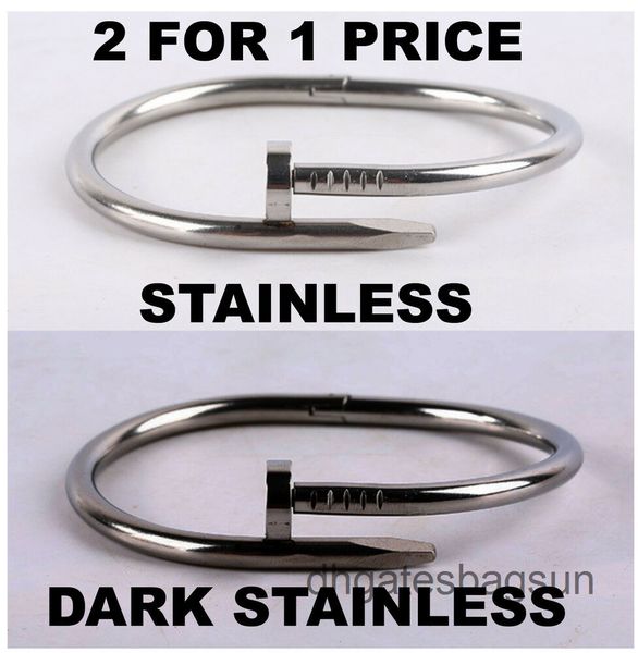 

new men women titanium steel screw nail bracelet gift love bangle us, Black