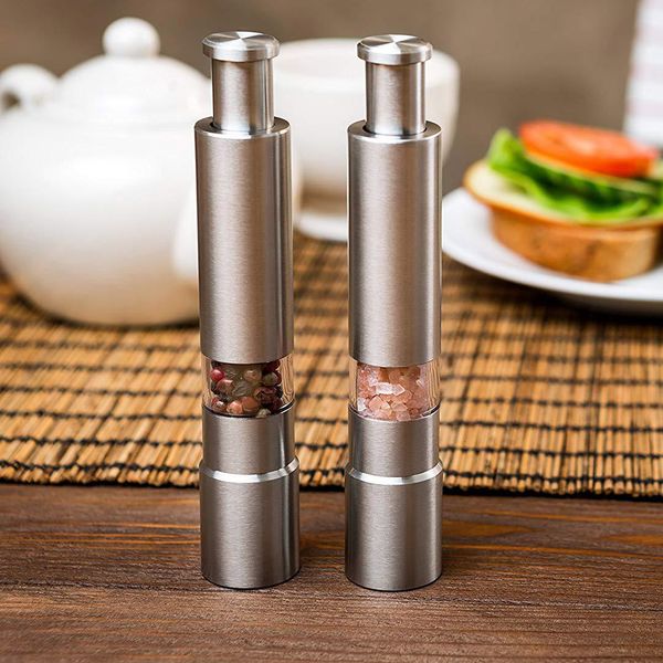 

salt stainless steel pepper pepper grinder thumb push grinder portable manual pepper mill machine spice sauce