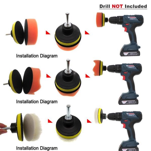 

21pcs 3inch (80mm) car foam drill polishing pad kit car polishing disc 16pcs buffing pads,wool pads,multifunctional bbypvd