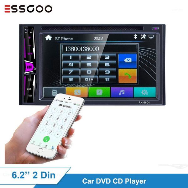 

6.2" 2 din smart car dvd cd player autoradio stereo 1080p touch screen auto radio mp5 player bluetooth tf usb fm play dc 12v1