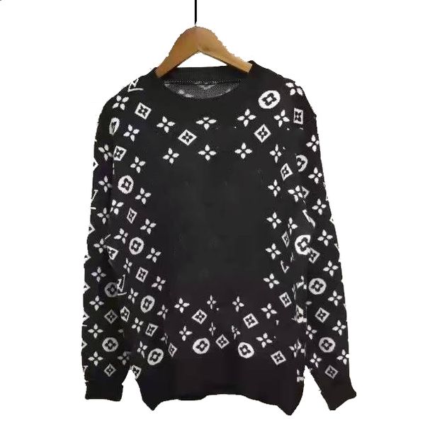 

men's and women's sweaters 2022 spring and autumn high-quality new products all-match logo letter embroidery couples round neck pu, White;black