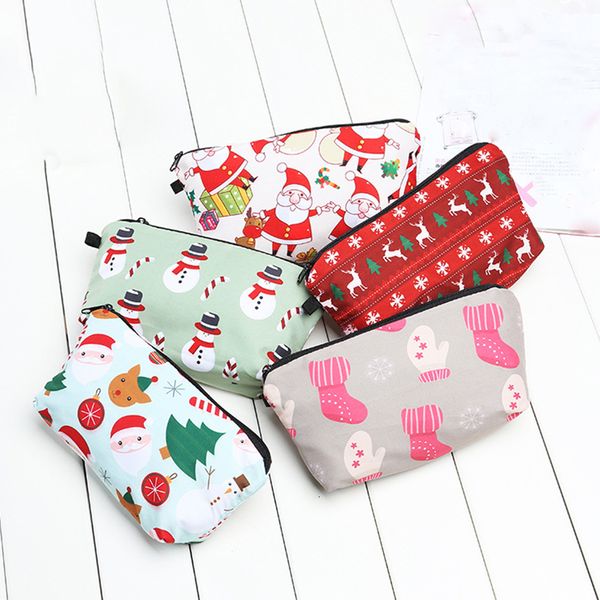 

christmas pencil makeup bags kit beautiful professional make up tool with drawstring santa claus print bag xmas gift