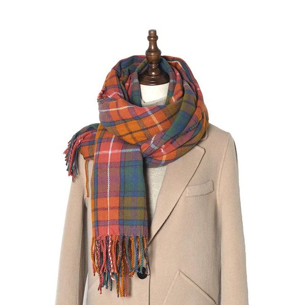 

scarves 2021 classic brand scarf scottish plaid men and women winter warm fashion casual imitation cashmere, Blue;gray