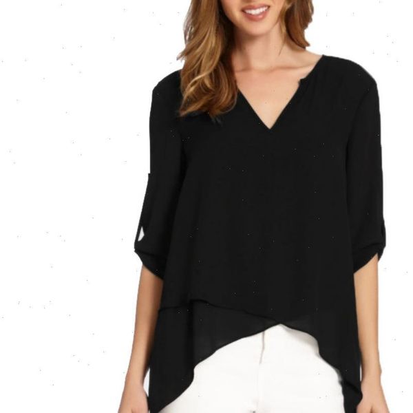 

women chiffon shirt blouse v neck cropped sleeves can be sleeved irregular loose mujer summer blouses women 2021, White